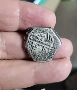 1600's RARE 8 REALES Cob CUT to 4 Reales Potosi  Pirate Treasure PetetGreek3169w - Picture 1 of 5