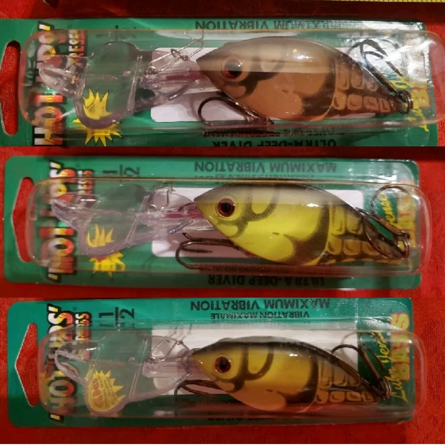 (3) LUHR JENSEN HOT LIPS EXPRESS 1/2oz Craw Combo (orange / creek / moss) Crank - Image 1 of 1