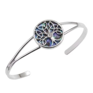 Gezeitenschmuck eingelegt Paua Muschel Baum des Lebens Armreif - Bild 1 von 2