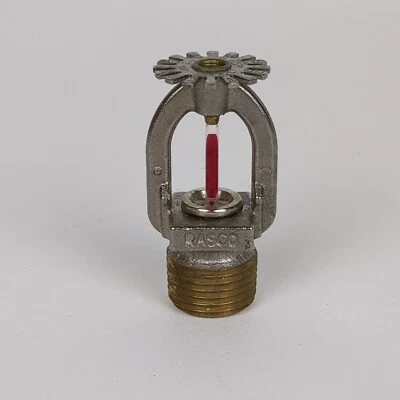 Cabezal de aspersor Rasco modelo 13 vidrio rojo decoración de seguridad contra incendios coleccionable solamente  Foto 1 de 4