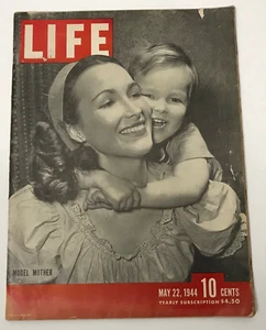 LIFE Magazine Vintage May 22 1944 WWII Times Model Mother Cover ADs - Imagen 1 de 4