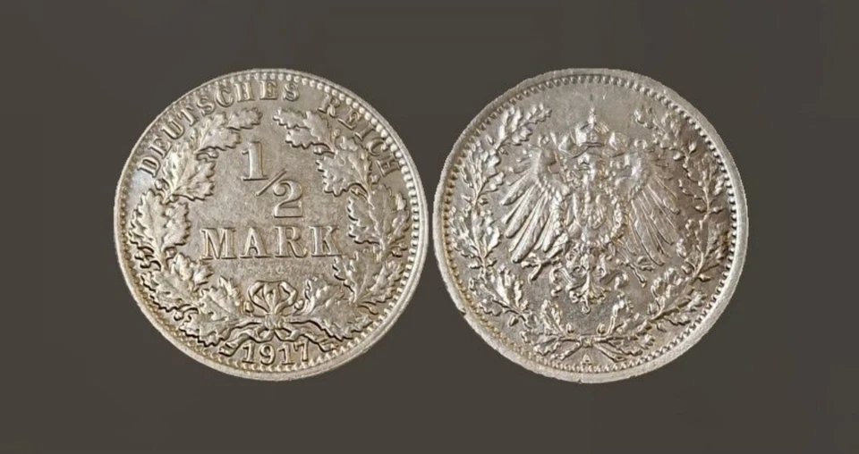 1917-A German Empire 1/2 Mark Uncirculated - Image 1 of 1
