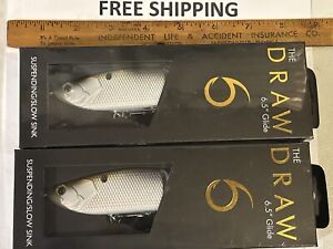 LOT OF 2 The Draw 6.5 GLIDEBAIT 6th Sense FISHING LURES SUSPENDING/Slow Sinking