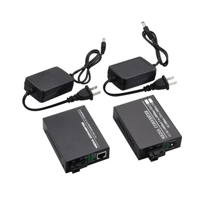10/100/1000Mbps Single Mode 1&4 RJ45 Ethernet to Fiber Optic Media Converter j - Image 1 of 4