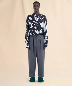 Marni Tropical Wool Trousers Mens IT 46 (Fits 30) Grey Pleated Elastic $835 - Picture 1 of 8