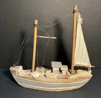 Sailboat Nautical Home Decor Mediterranean Style Table Decoration Rustic Model - Image 1 of 4