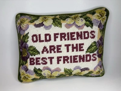 Vintage Small (Best Friends Are The Best Friends) Needlepoint Decorative Pillow - Image 1 of 4