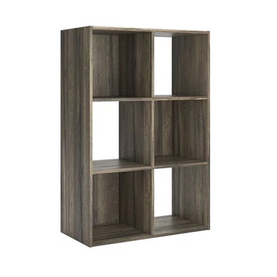 Signature Design by Ashley Shallifer 6 Cube Storage Organizer with Oak Finish - Image 1 of 4