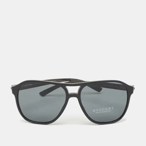 Bvlgari Matt Black 7034 Diagono Square Sunglasses - Picture 1 of 1