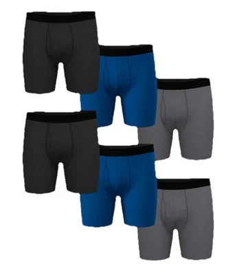 Paquete de 6 calzoncillos boxer Athletic Works para hombre rendimiento algodón elástico XL (40-42) Foto 1 de 4