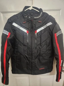 Ghost Racing Motorcycle Jacket Sz L Touring Padded Armor Black Gray Red NWT! - Picture 1 of 24