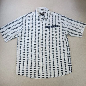 Rocawear All Over Logo Print Herren Hemd mit Knopfleiste und Seitentaschen Größe L Vintage - Bild 1 von 14