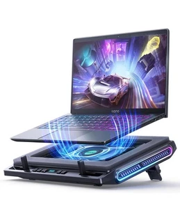 V10 Gaming Laptop Cooling Pad, RGB Laptop Cooler Stand z potężnym turbo wentylatorem - Zdjęcie 1 z 7