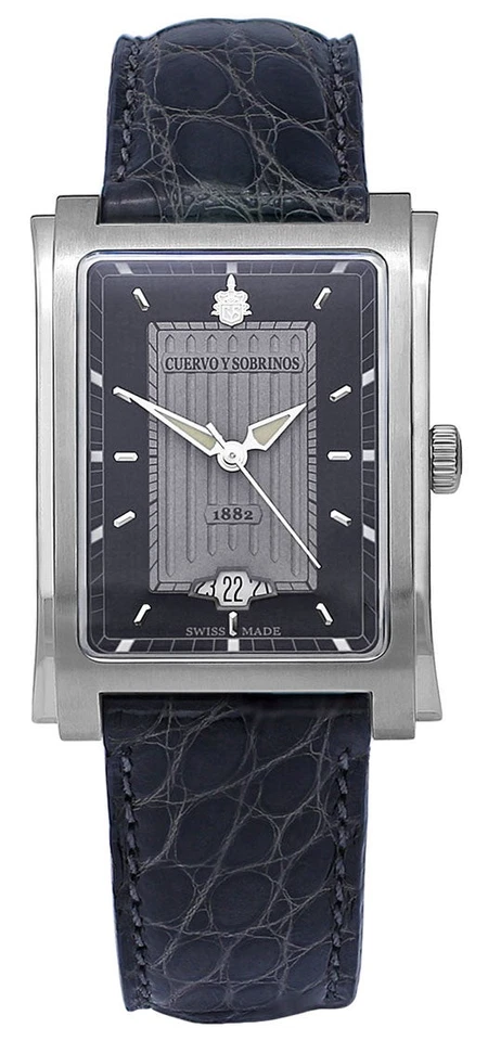 Автоматические часы унисекс Cuervo y Sobrinos Prominente сталь серая кожа 1015.1GN - Изображение 1 из 4