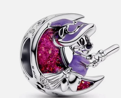 Nuevo 2025 Auténtico Pandora Bead Disney Minnie Bruja Halloween Dije Foto 1 de 2