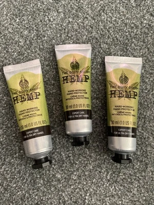 The Body Shop Hemp Hard Working Hand Protector Cream 30ml X 3 Original Formula