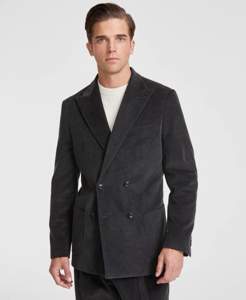 Tommy Hilfiger Men's Relaxed Corduroy Double-Breasted Suit Jacket - Olive- 42S - Image 1 of 1