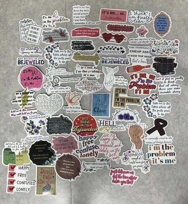10 PCs Random Taylor Swift Lyrics Stickers | Singer Stickers