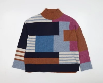 White Stuff Women's Multicoloured High Neck Jumper Size 14 - Image 1 of 4