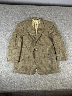 Blazer de Colección Brooks Brothers Para Hombres 40 Corto Marrón Glen Lana a Cuadros Hecho en EE. UU. Foto 1 de 4