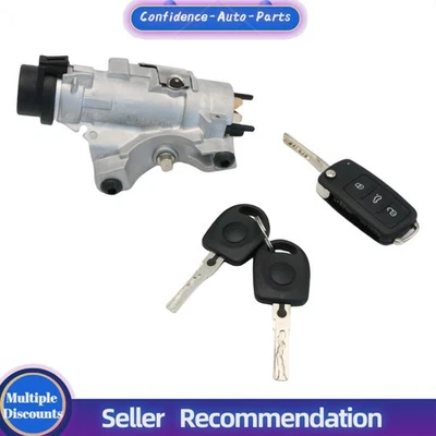 4B0905851P For Audi 1998-09 A4 Ignition Lock Cylinder Assembly W/ Key Shells - Imagem 1 de 4