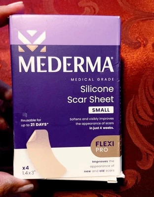 Hojas de cicatrices de silicona de grado médico Mederma (4) mejora la apariencia cicatrices SM Foto 1 de 4