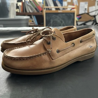 Zapatos clásicos de barco de cuero rugged Shark para hombre color tostado talla 10,5 M 30 Foto 1 de 4