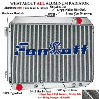 3-Row Radiator Fit 68-1972 Dodge Charger Coronet Plymouth Satellite Road Runner Foto 1 de 4