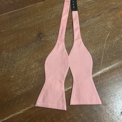 Tommy Hilfiger Hombre Pajarita Rosa 100% Seda Ajustable Foto 1 de 4