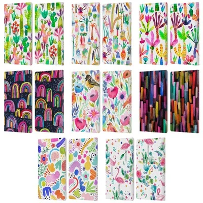 OFFICIAL NINOLA SUMMER PATTERNS LEATHER BOOK WALLET CASE COVER FOR AMAZON FIRE - Image 1 of 4