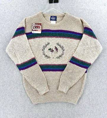 Nuevo con etiquetas Suéter Vintage Woolrich Mezcla Algodón Floral Corona Pesca Mujer’s Talla XL Foto 1 de 4