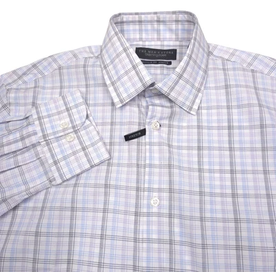 Bloomingdales Regular Fit Stretch Plaid Dress Shirt Mens Size 15.5 - 32/33 - Image 1 of 4