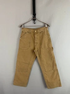 Carhartt Mens  Double Knee Pants Size M Brown Cotton Belt Loop Fly Button - Picture 1 of 14