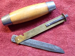 RARE VINTAGE ANTIQUE BARREL KNIFE JERNBOLAGET ESKILSTUNA TUNNKNIV SWEDEN SWEDISH - Picture 1 of 12