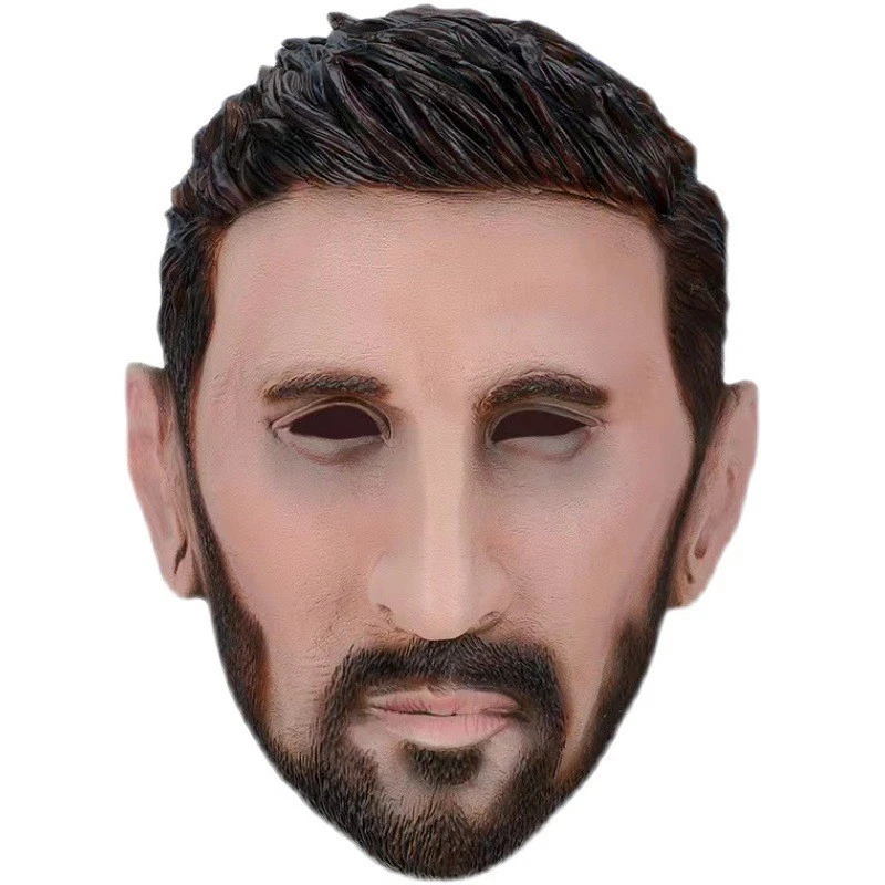 Celebrity Soccer Star Mesi Mask Party Cosplay Halloween Funny Latex Mask - Image 1 of 1