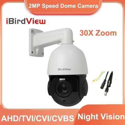 30X ZOOM 4in1 AHD/TVI/CVI/CVBS 1080P 2MP PTZ Speed Dome IR Camera Night Vision - Image 1 of 4