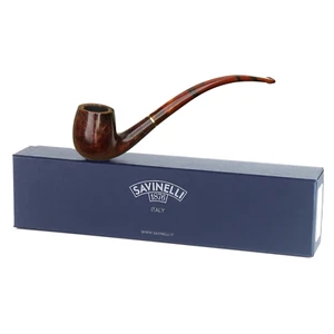 Pipa de tabaco de brezo Savinelli Clark's Favorite lisa, larga hecha a mano, 6 mm - Imagen 1 de 9