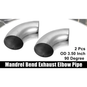 2pcs OD 3.5'' 90 Degree Mandrel Bend Elbow Stainless Steel Bend Exhaust Tube - Picture 1 of 8