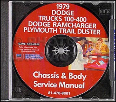 1979 Dodge Pickup Camion Atelier Manuel CD Rouge Express Warlock Puissance Wagon - Photo 1/2