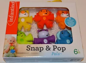 Infantino Snap & Pop Set di 6 Animali Amici Giocattolo Attività Bambini e Bambini - Foto 1 di 11