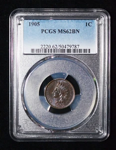 PCGS MS62 1905 Indian Head Cent - Picture 1 of 4