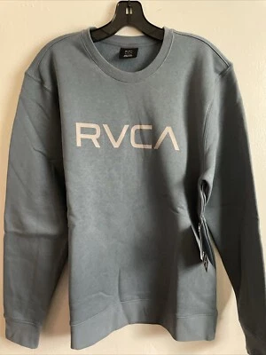 New Mens RVCA Long Sleeve Crew Sweatshirt Street Artist Design Logo Size M Blue - Image 1 of 4