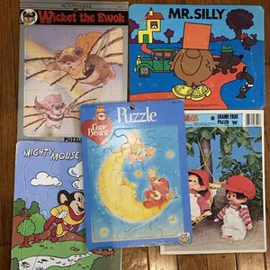 Vintage 80s Board Puzzle Lot “Care Bears”  "Return Of The Jedi" Monchhichi More- - Picture 1 of 14
