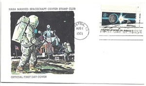 1971 FDC, NASA MANNED SPACECRAFT , CENTER STAMP CLUB CACHET - Picture 1 of 2