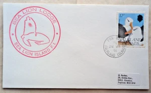 FALKLAND ISLANDS 1991 FOX BAY POSTMARK COVER WITH SEA LION ISLAND CACHET - Picture 1 of 1