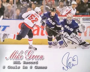 Capitals Mike Green Autographed 16x20 Photo 8 Goals In 8 Games NHL Record - Picture 1 of 2