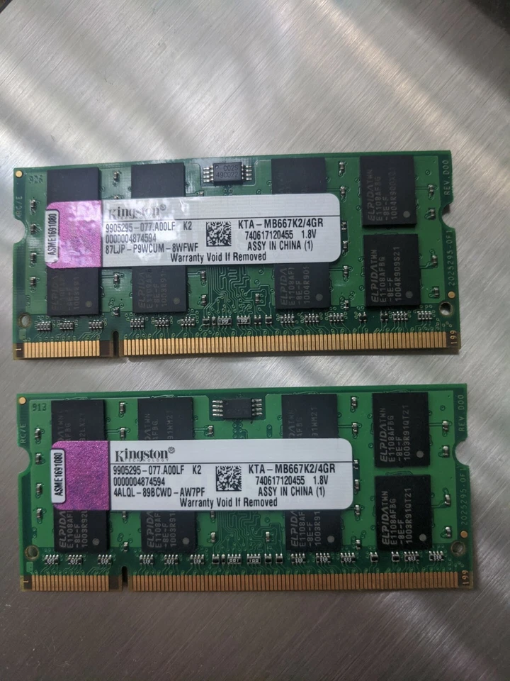 Apple Mac 4GB SODIMM RAM Kingston KTA-MB667/4GR PC Memory (2 x 2GB) - Image 1 of 1