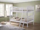 BARBICAN NEW SOLID HARDWOOD 3FT SINGLE BUNK BED FRAME IN WHITE AND OAK FINISH