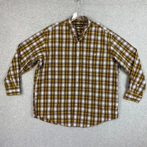 Orvis Shirt Men's XL Brown Gold Long Sleeve Button Up Pocket 100% Cotton Casual - Picture 1 of 14