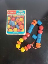 Vintage PLAYSKOOL 702 1978 Giant Wood Bead Toy Child Baby Toy Set NEW IN BOX